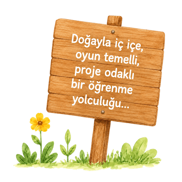 Doğayla İç İçe Öğrenme Ahşap Tabela